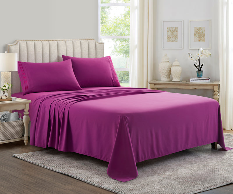 Bed Sheet Set Burgundy Supreme Collection, all Sizes Available, Deep Pockets, 10 colors available, Yamel Home