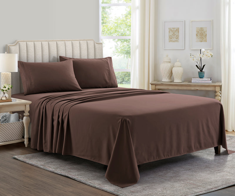 Bed Sheet Set Chocolate Supreme Collection, all Sizes Available, Deep Pockets, 10 colors available, Yamel Home