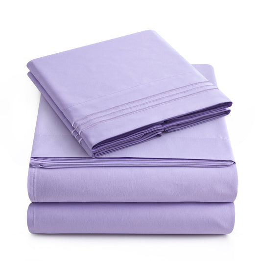 Bed Sheet Set Purple Supreme Collection, all Sizes Available, Deep Pockets, 10 colors available, Yamel Home