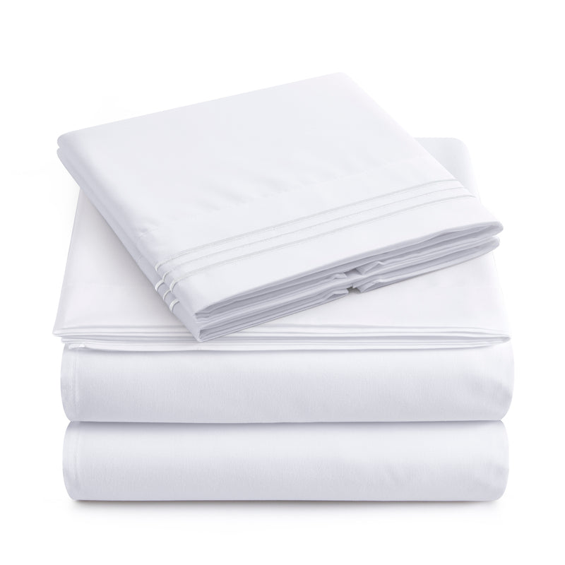 Bed Sheet Set White Supreme Collection, all Sizes Available, Deep Pockets, 10 colors available, Yamel Home